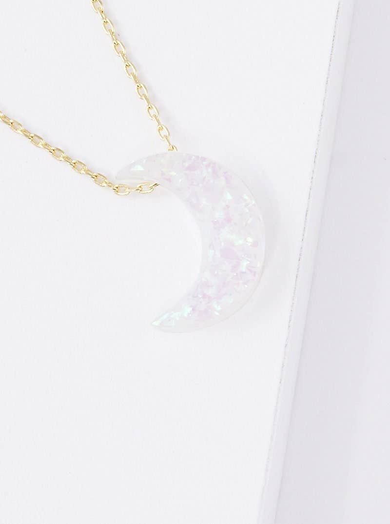 OHBOOBA DESIGN - Wholesale Pendant/Charm Necklace - Gold Plated Opal Crescent Moon Necklace4
