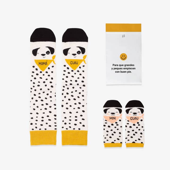 UO - Venta al por mayor Calcetines - Unisex - Kit Grandes Y Peques "Mami Y Mini Guau"