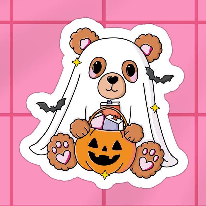 Cute Bookish Autumn Halloween Waterproof Vinyl Sticker for wholesale by Stickers+ X Ashley Bexar