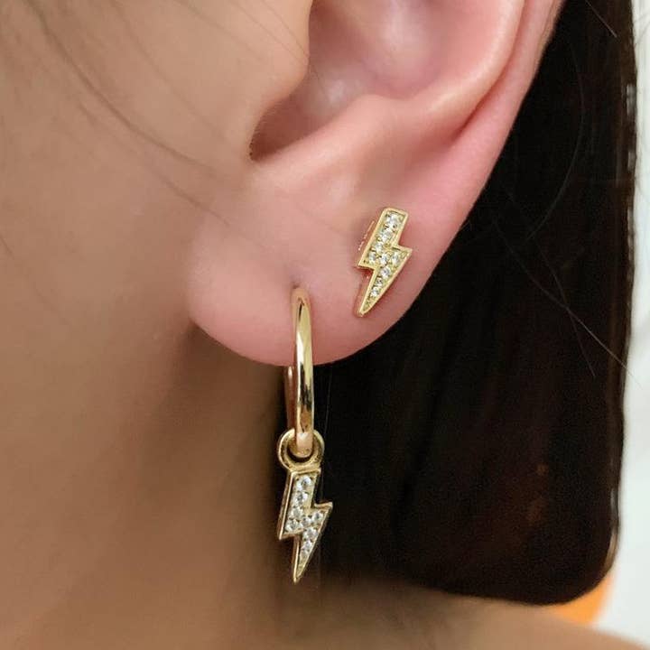 Lightning Bolt Hoop Earrings for wholesale by FALA
