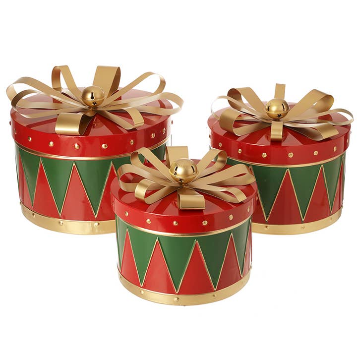 METAL DRUMS WITH LIDS SET MIX for wholesale by Heaven Sends