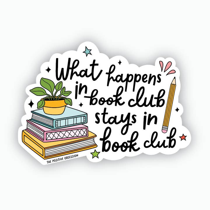 Autocollant en vinyle Book Club, cadeau livresque pour les amateurs de livres pour la vente par Purple Ink Paperie