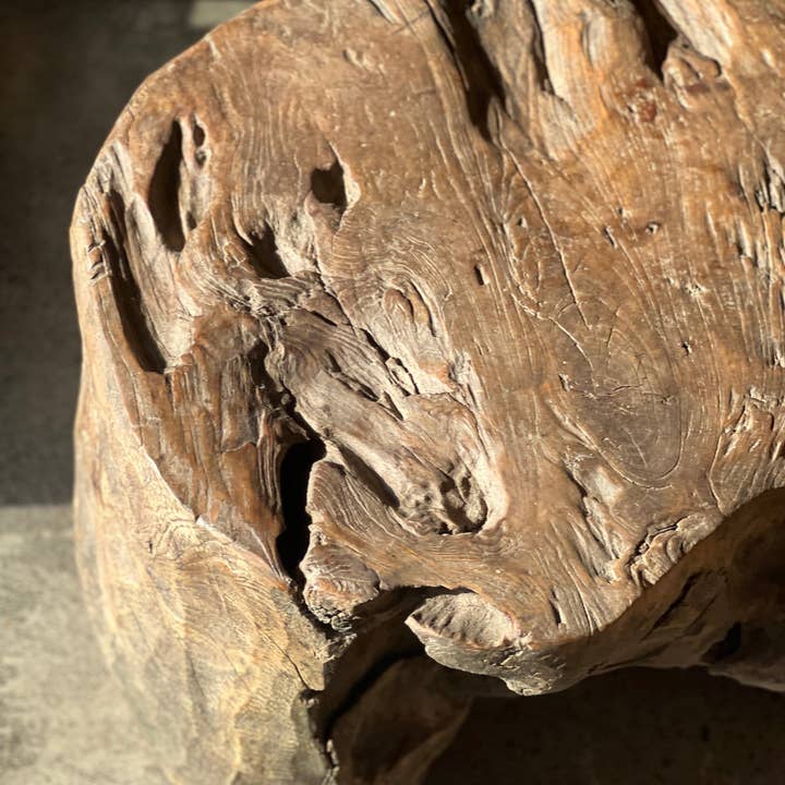 Office Objets - Wholesale Side Table - Small round coffee table in solid monoxyle organic teak D:47 H:259