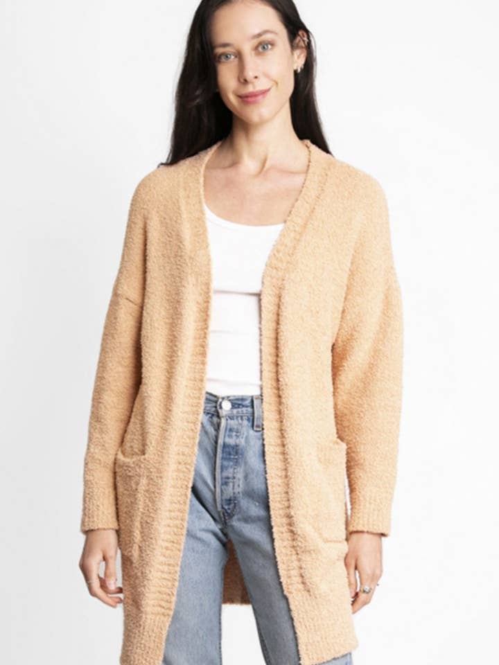 Fashion City - Wholesale Cardigan - Dames - Effen kleur luxe zacht vest met zakken12