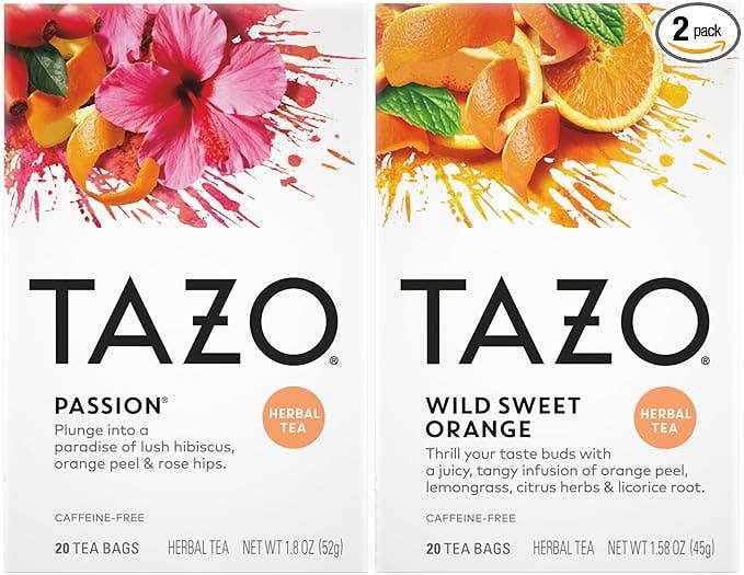 Lipton & TAZO - Wholesale Tea Bags - Tazo bundle: Passion Tea and Wild Sweet Orange Tea, 40 total0