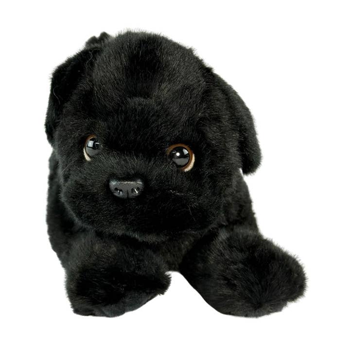 Puddles - Mops - 28 cm slapp, svart för wholesale av Bocchetta Plush Toys