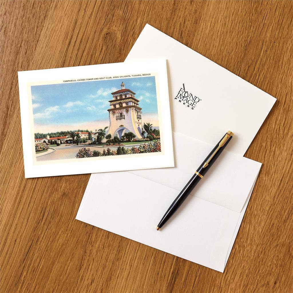 Found Image Press - Wholesale Stationery/Notecard Set - Greeting Card MX-189 Campanile, Agua Caliente, Tijuana, Mexi1