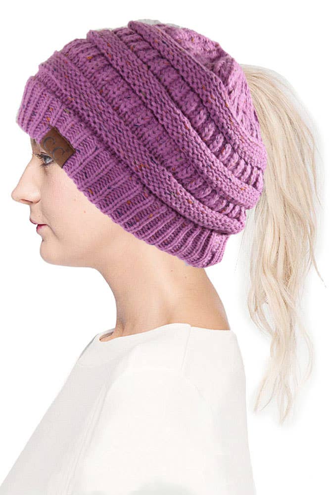 Hana - Wholesale Beanie - Women's - C.C Confetti Ponytail Messy Bun Beanie17