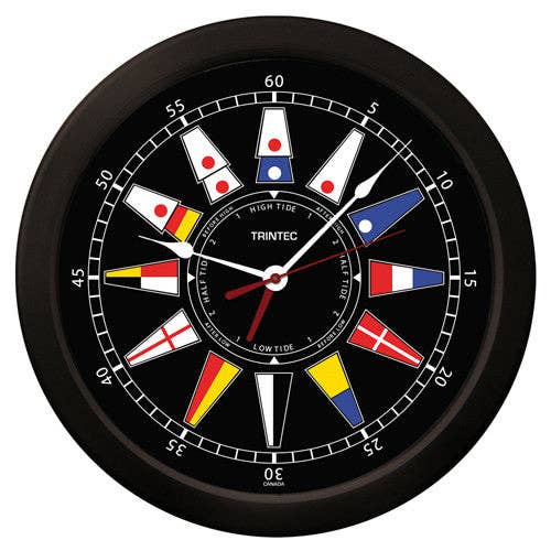 Trintec Industries Inc. - Wholesale Wall Clock - 14" Nautical Flag Time & Tide Clock0