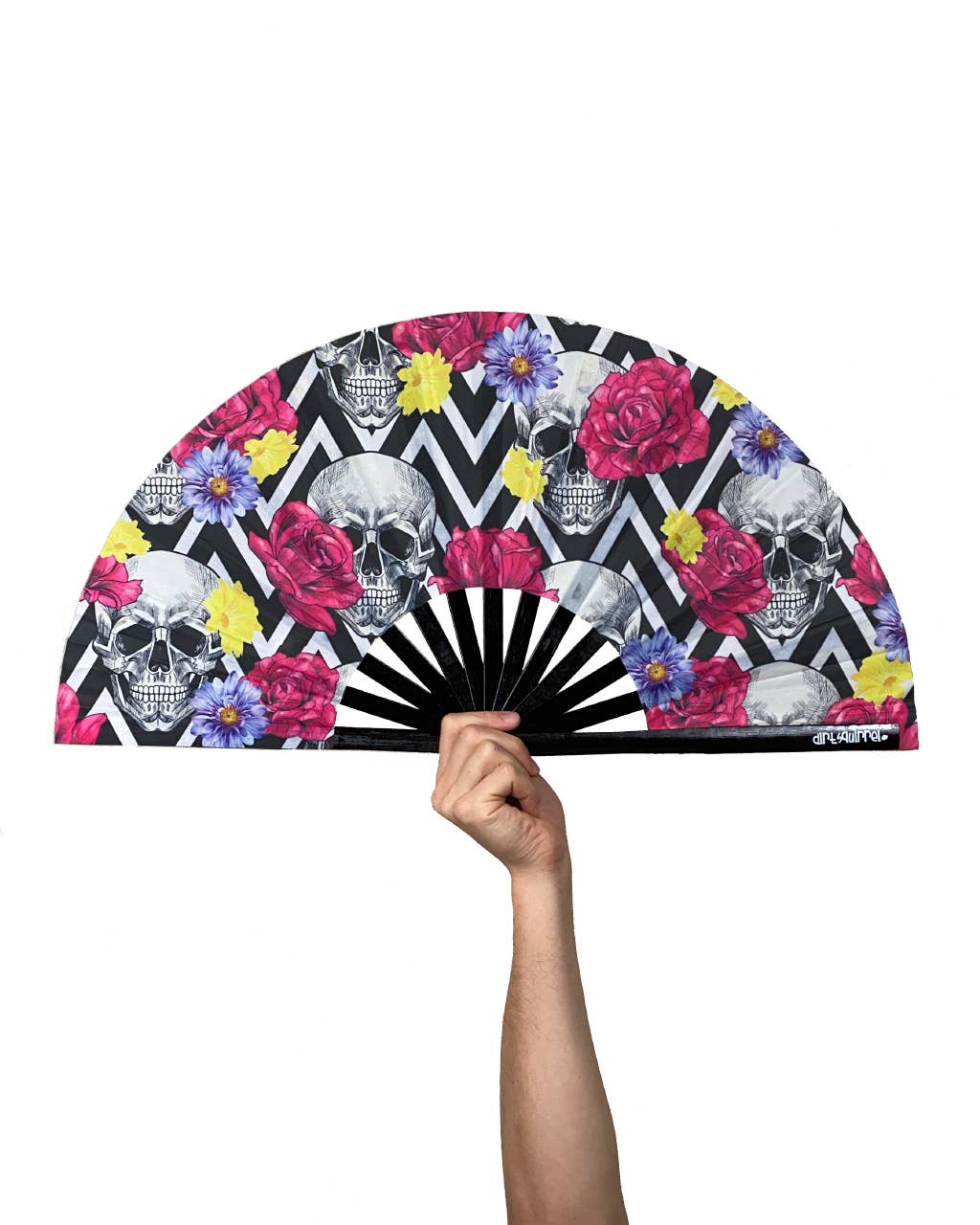 Dirt Squirrel Apparel - Wholesale Gag Gift/Novelty Gift - Dirt Squirrel Flower Skull Fan