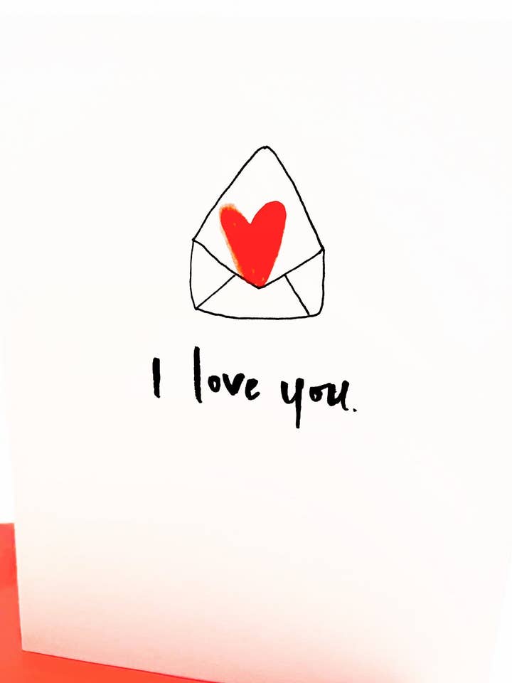 Carte de Saint-Valentin | Je t'aime | Cœur | Rouge | Saint-Valentin simple pour la vente par Sweet Julie Marie