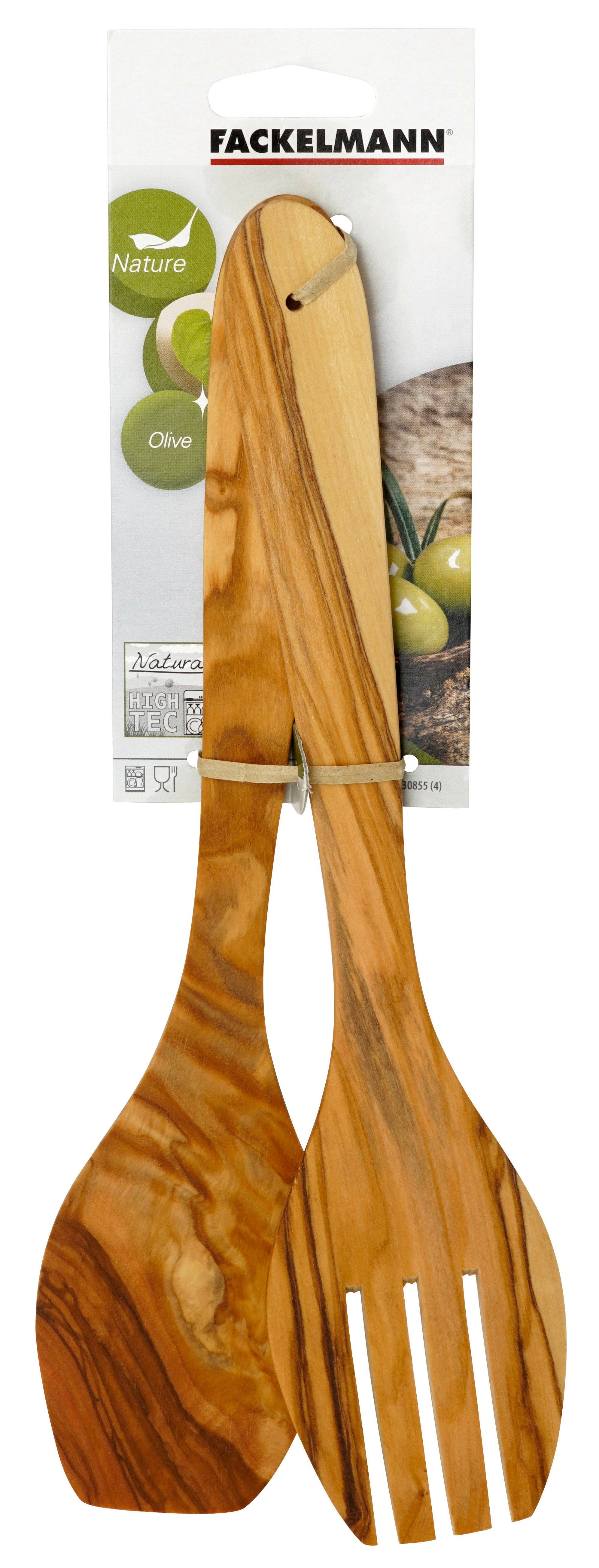 Fackelmann - Wholesale Serving Utensil - Fackelmann Salad Cutlery Olive Wood Edition3