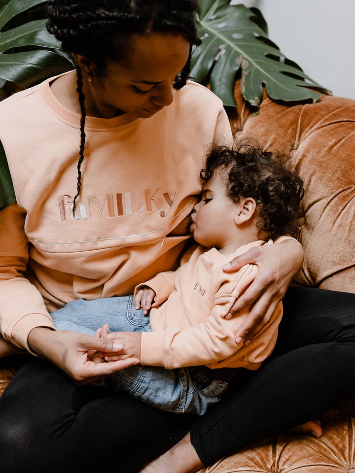 faMILKy apricot nursing sweatshirt for wholesale by You&Milk