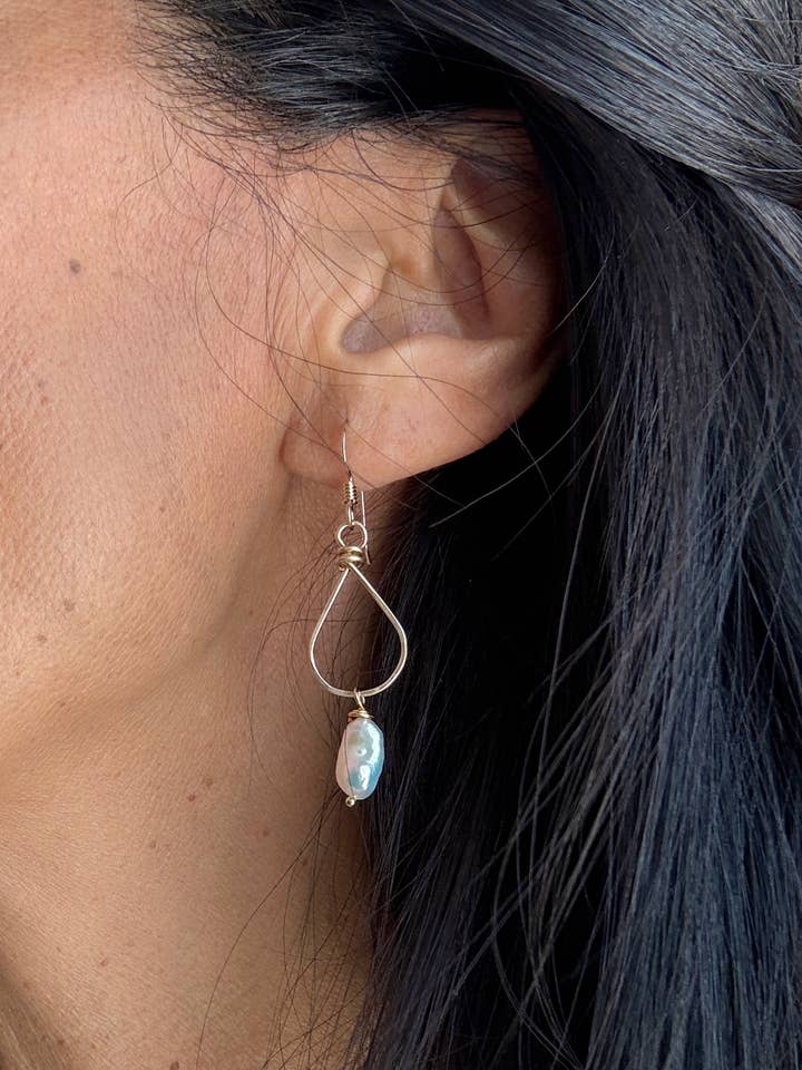 Gold Filled Small Teardrop Keshi Pearl for wholesale by Quinn Sharp Handmade