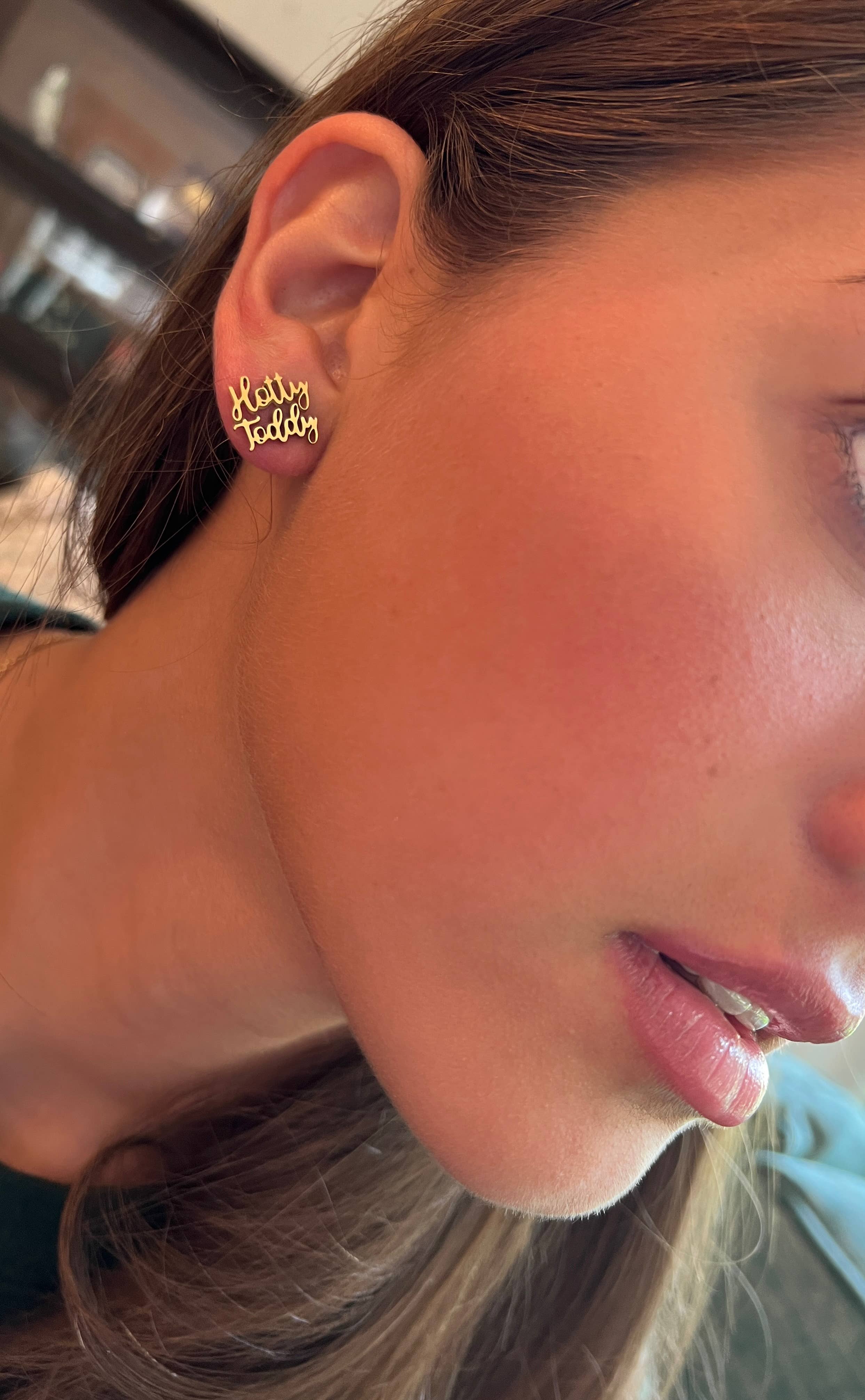 Steele Sloan Designs - Wholesale Stud/Post Earrings - Ole Miss Hotty Toddy Gold Stud Earrings, Ole Miss Gift4