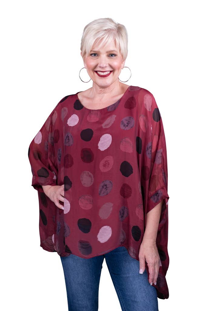 TINA Stephens Italy/Tees By Tina - Wholesale Kaftan - Women's - Sofia Circle Silk Kaftan (BQ201R)3