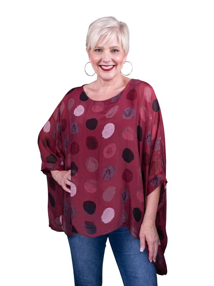 TINA Stephens Italy/Tees By Tina - Wholesale Kaftan - Women's - Sofia Circle Silk Kaftan (BQ201R)3