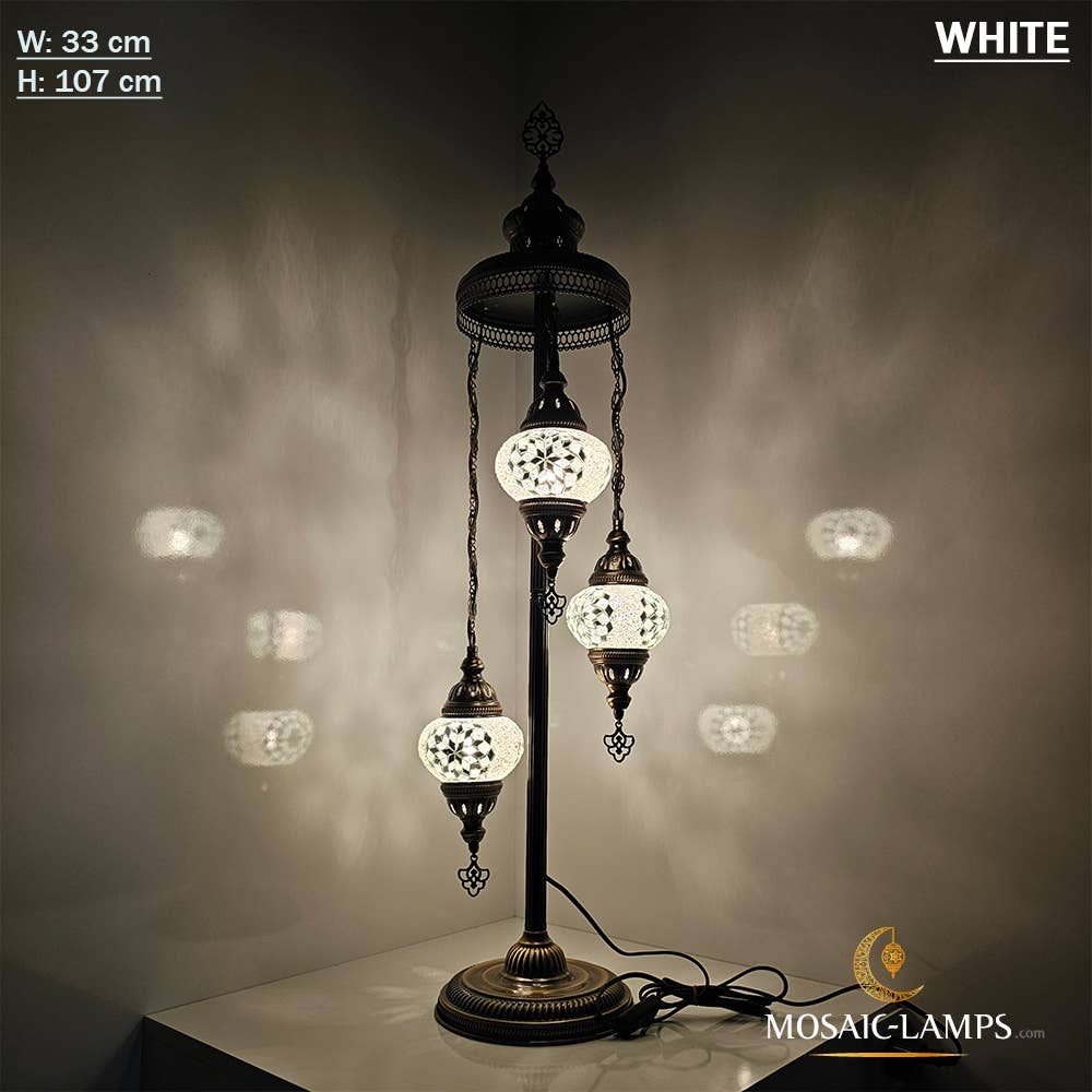 Mosaic Lamps - Wholesale Floor Lamp - 3 Globe Medium Ball Floor Lamps, Turkish Moroccan Ottoman24