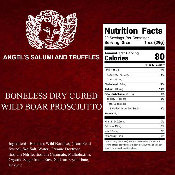 Angel's Salumi & Truffles - Wholesale Pork - Wild Boar Prosciutto (5 - 5.5lb)3
