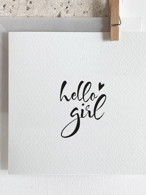 Greeting card - hello girl for wholesale by UNIQUE LOVE Design