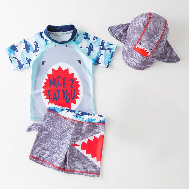 Traje de baño Hello Ocean Crab para niño, 3 piezas para venta al por mayor de Fennco Styles