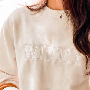 Wholesale Wifey Statement Sweatpants - Champagne for your store - Faire