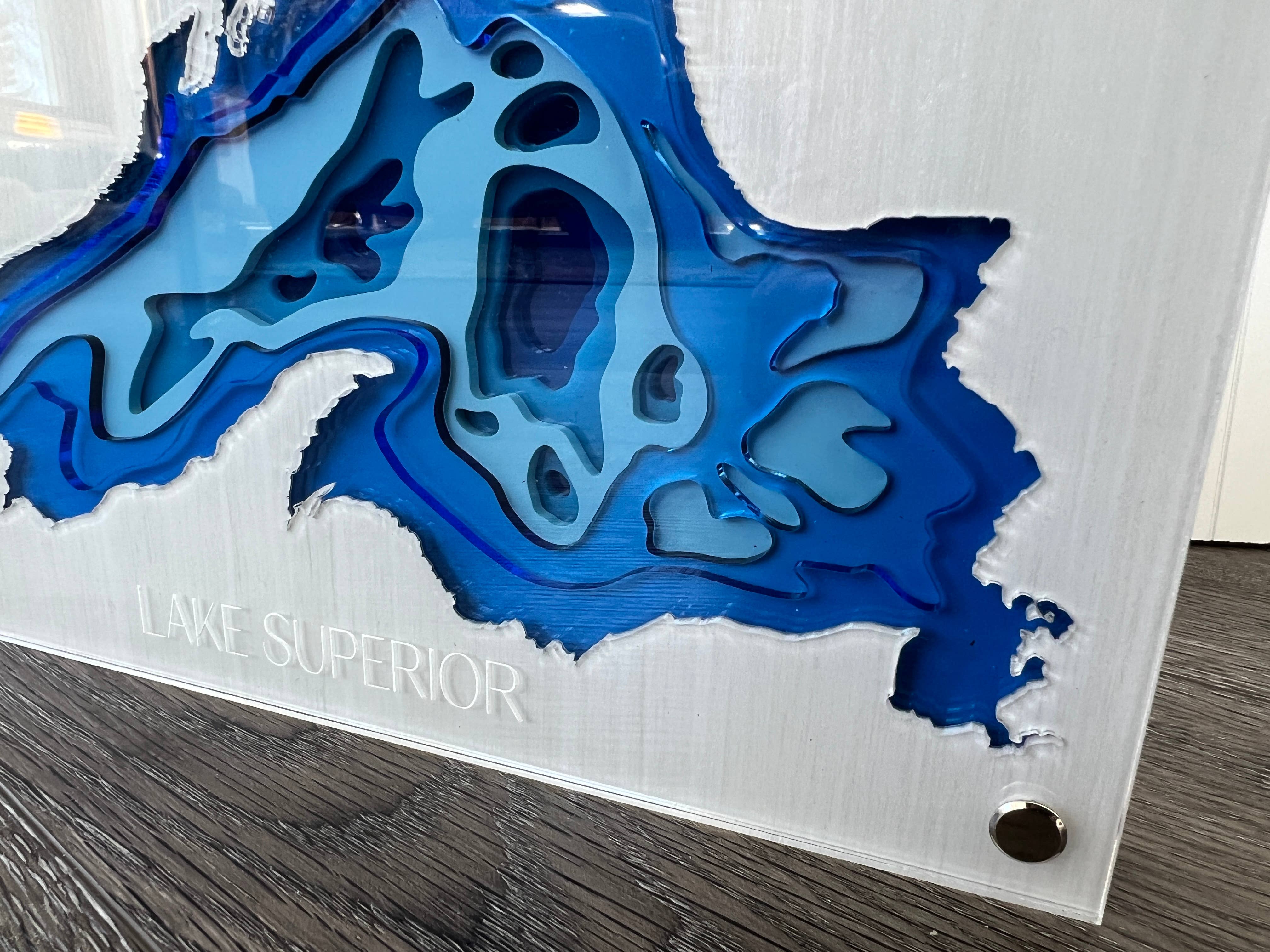 SJ Imaginations - Wholesale Wall Accent - Bathymetric Lake Maps, Multi-layered Acrylic, Custom4