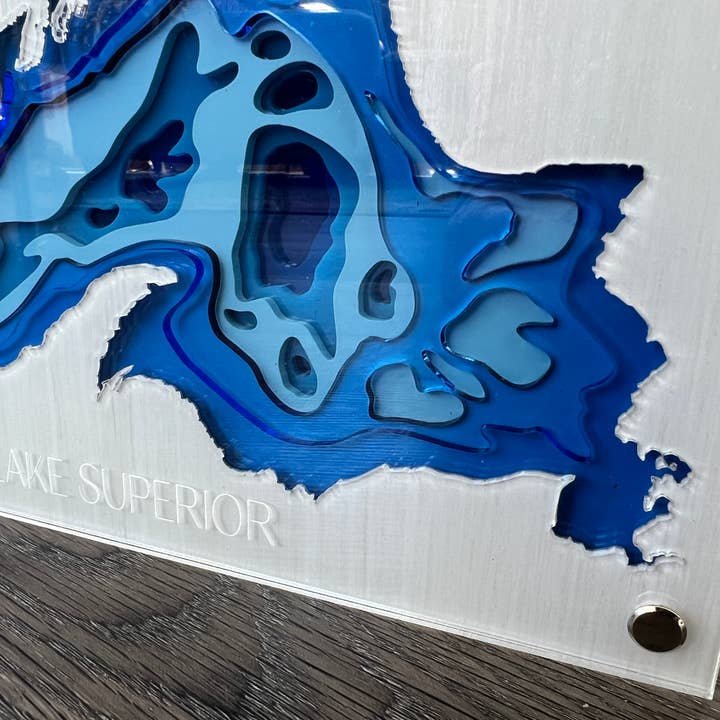 SJ Imaginations - Wholesale Wall Accent - Bathymetric Lake Maps, Multi-layered Acrylic, Custom4