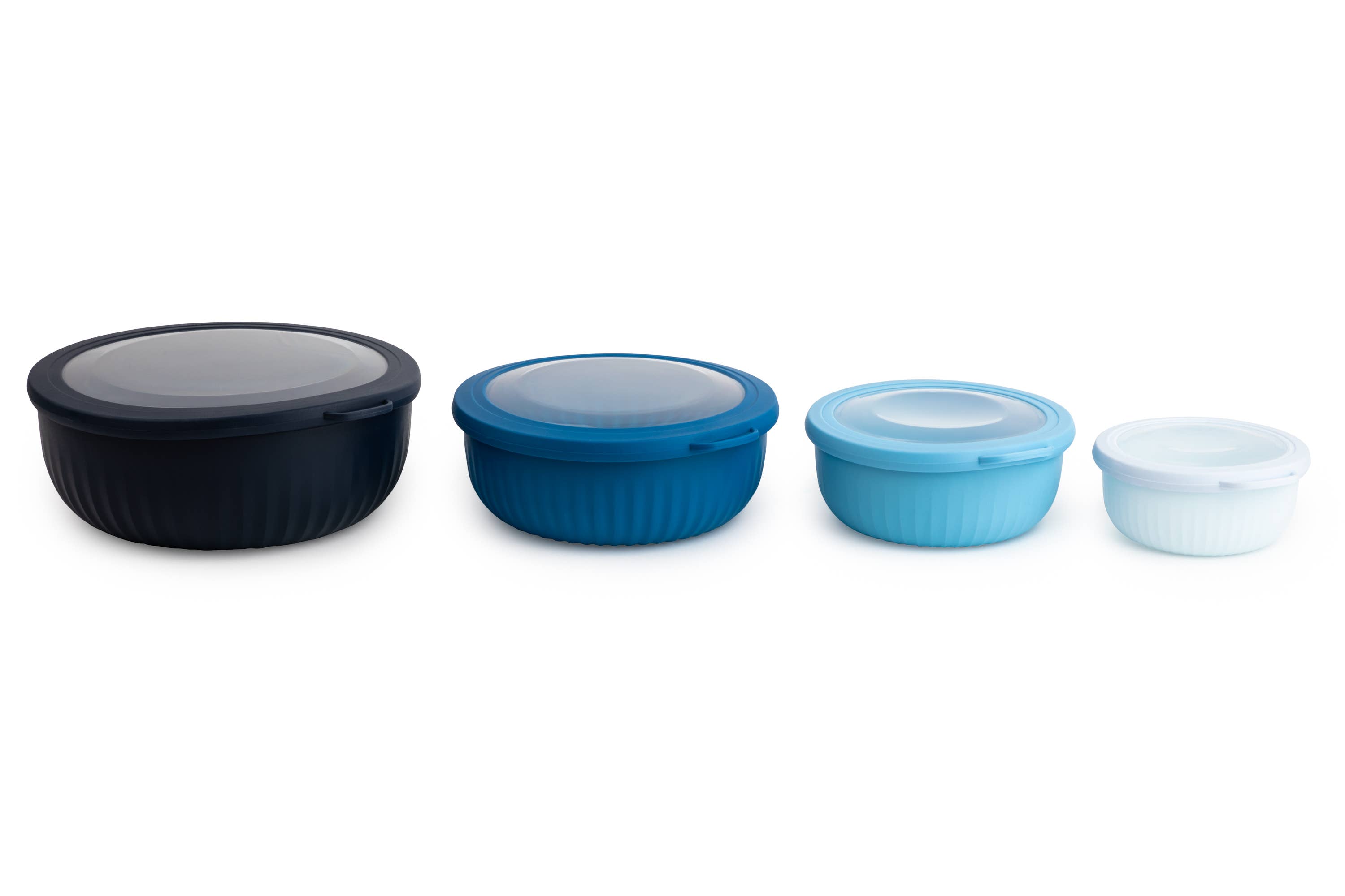 Core Home - Wholesale Food Storage Container - 8pc Ribbed Round Storage Bowls - 13.5oz/24.7oz/42.3oz/74.4oz4