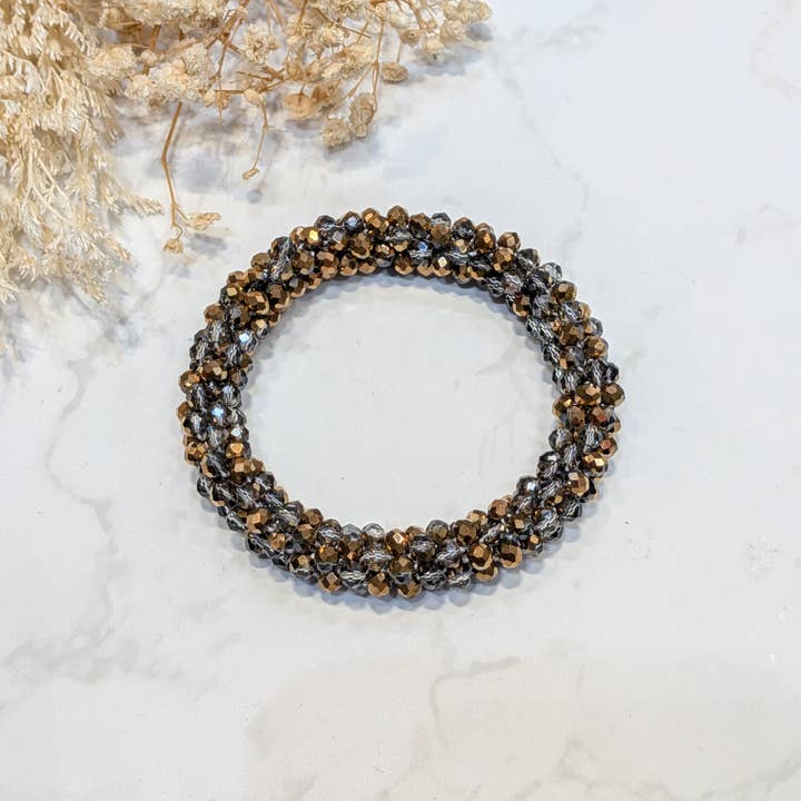 LOLO & YAYA - Wholesale Link & Chain Bracelet - Black-tone crystal effect bracelet25