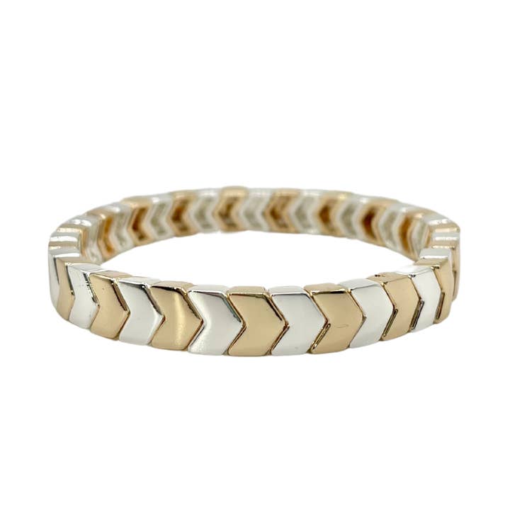 Chevron Tile Bracelet - Gold & Silver for wholesale by MODish Design Co