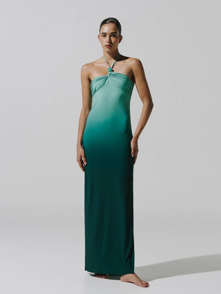 Bari Maxi Dress Green Lagoon for wholesale by Baobab