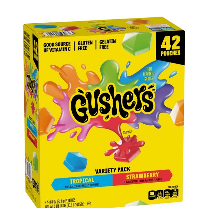 Majestic Wholesale - Wholesale Fruit Snacks - Gushers Strawberry & Tropical Variety Pack Snacks, 42OZ