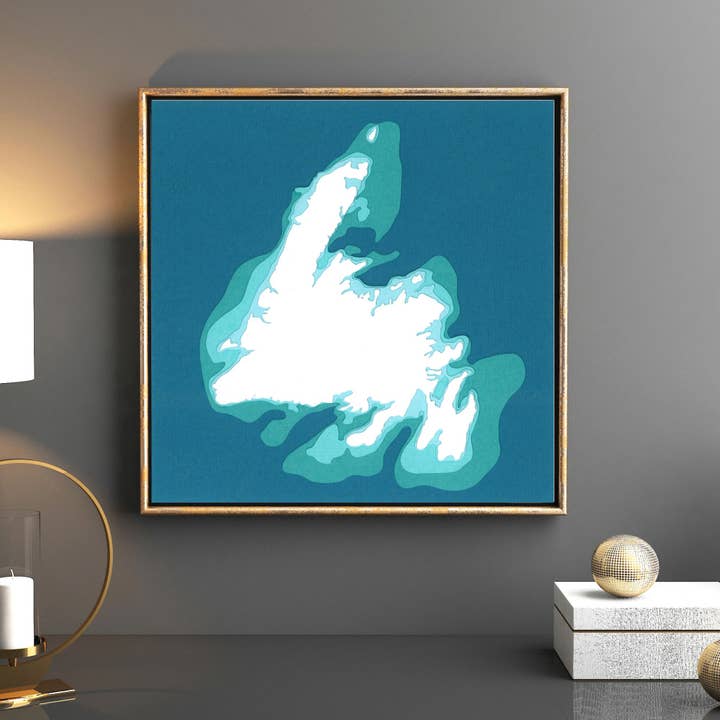 Newfoundland Paper Bathymetric Map for wholesale by Cardtography