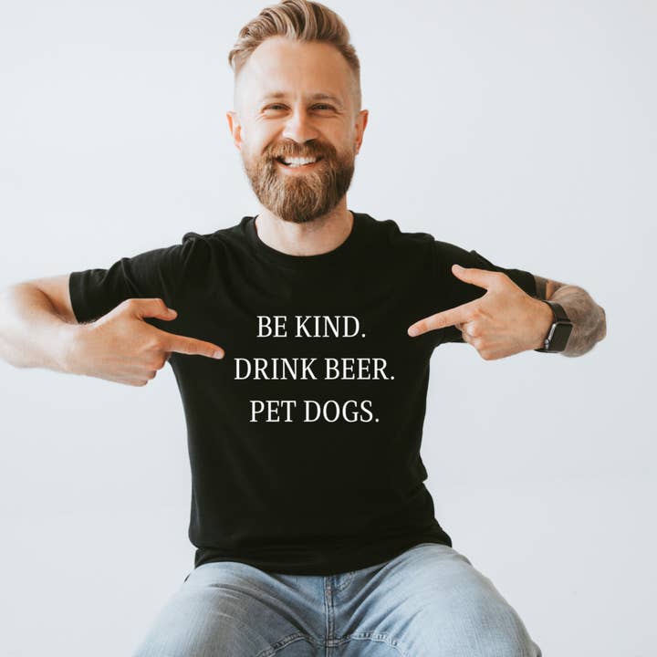 Say Hello Threads – wholesale Skjorta - Unisex – VUXEN - Var snäll Drick öl Klappa hundar