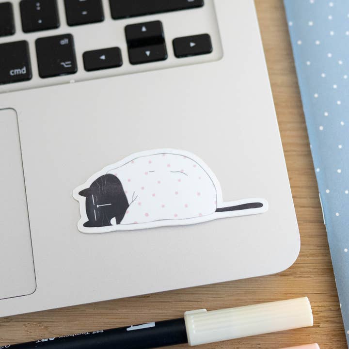 Moonaries illo - Wholesale Sticker - Funny black cat sticker pack, 4 pieces inside5