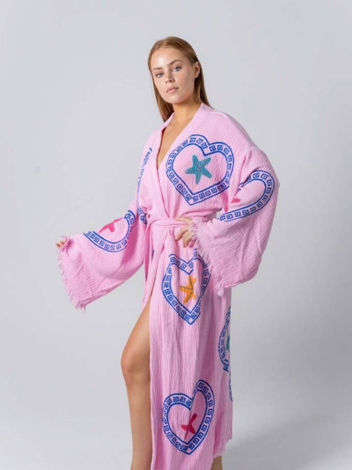 Orchid Bloom Long Robe Sea Star print - Just back in stock, run don’t walk! for wholesale on Faire4