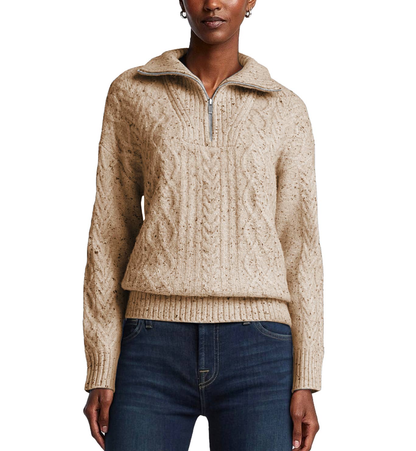 Silver Jeans - Vendita all'ingrosso Maglione tricot - Donna - MAGLIONE DA DONNA CON MEZZA ZIP E COLLO ALTO1