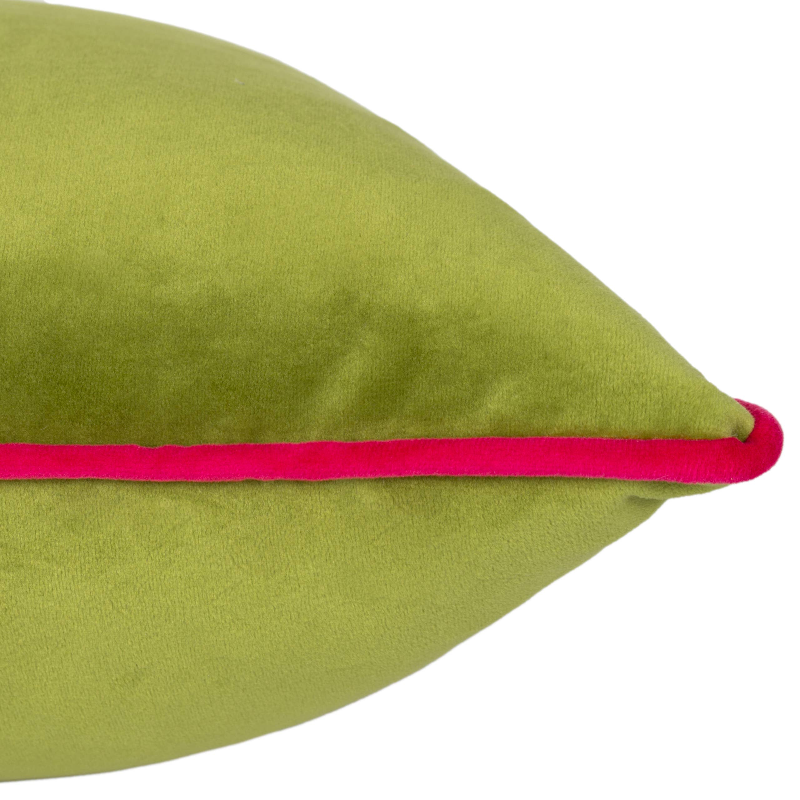 Meridian Velvet Cushion Lime/Hot Pink for wholesale on Faire3
