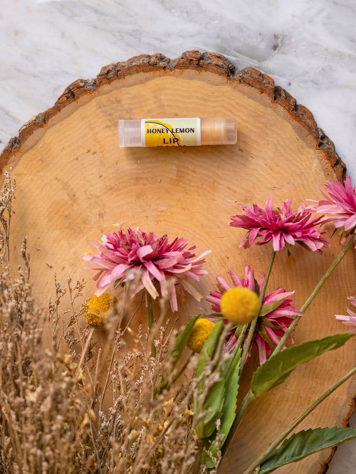 Honey Lemon Lip Balm for wholesale by Honey Shine Calendula | Danielle Rae Calendula Co