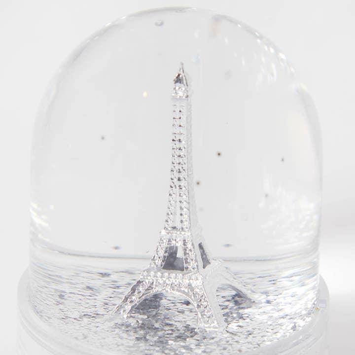 Les Parisettes - Wholesale Snow Globe - Mini snow globe silver Eiffel Tower with silver glitter1