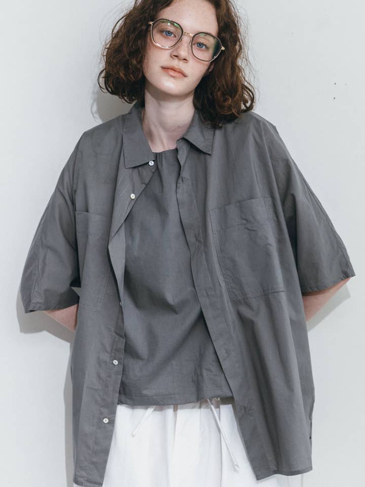 Camisa Freda Cinzenta por atacado de Fog Linen Work