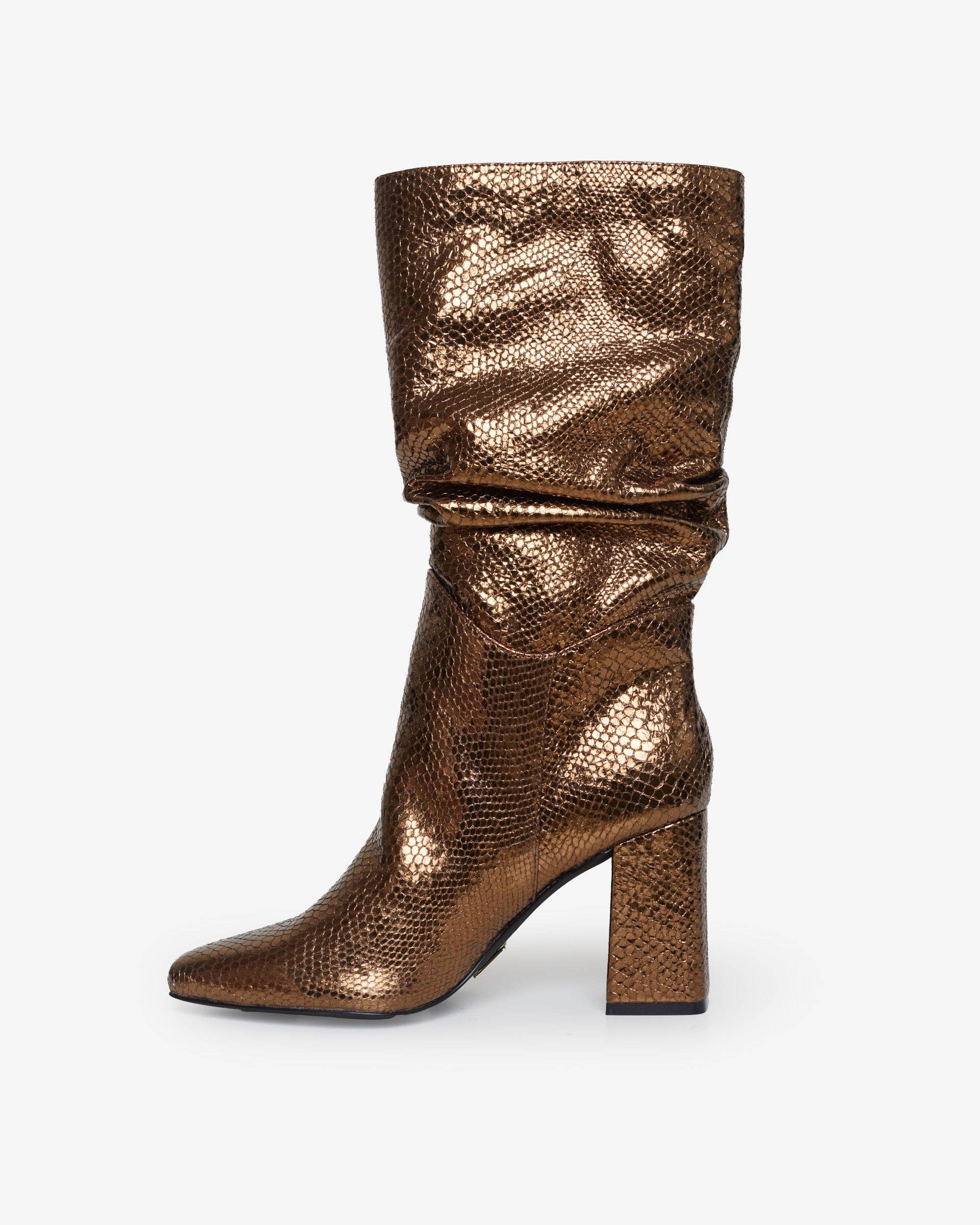 CRISTINA FERREIRA - Wholesale Laarzen - Dames - Hope Gold metallic laarzen met cobra-effect7