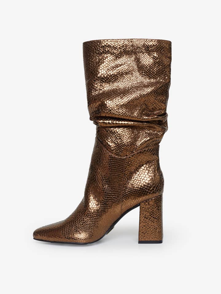 CRISTINA FERREIRA - Wholesale Laarzen - Dames - Hope Gold metallic laarzen met cobra-effect7