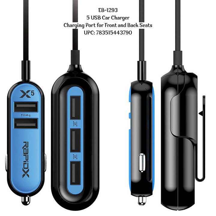 Chargeur allume-cigare 5 ports USB pour la vente par Tech Trendz