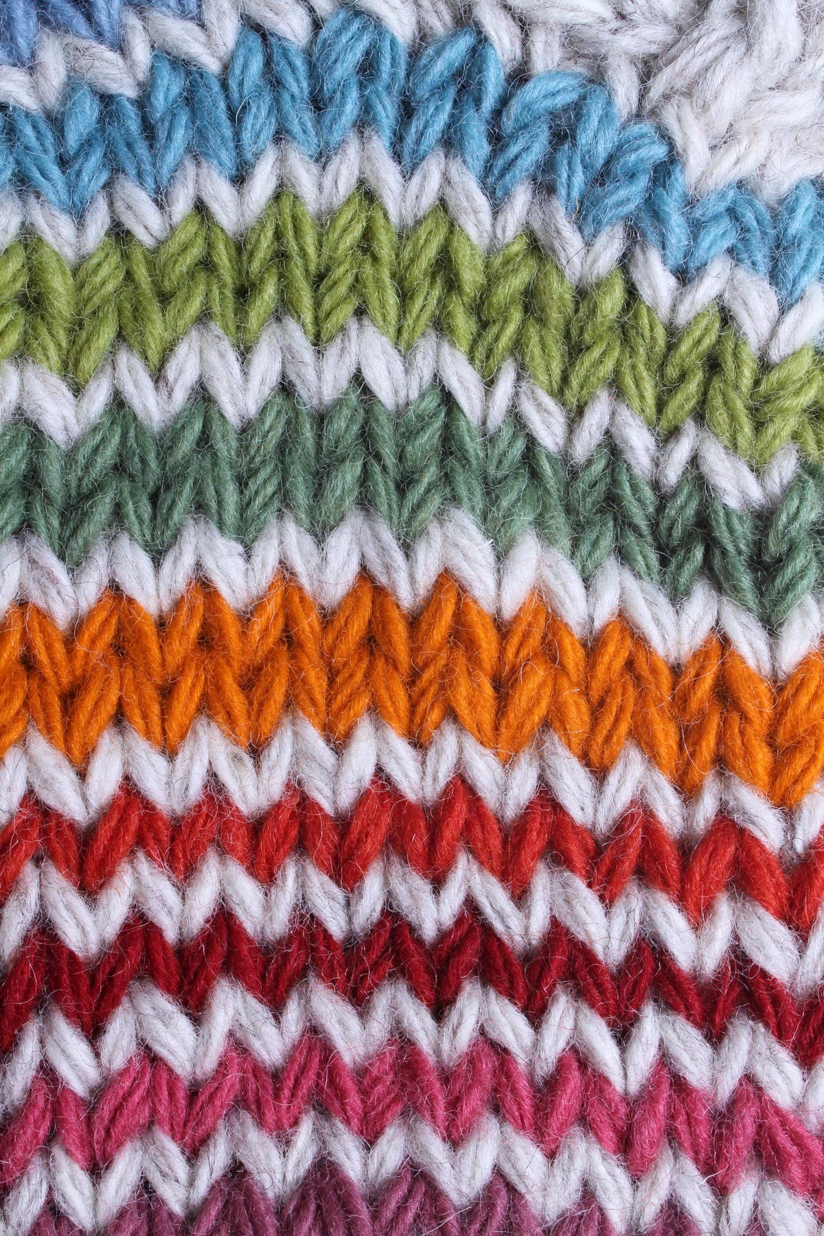 Chaussettes Chaussettes de canapé épaisses en laine tricotée main, rayures colorées Hoxton en vente sur Faire2