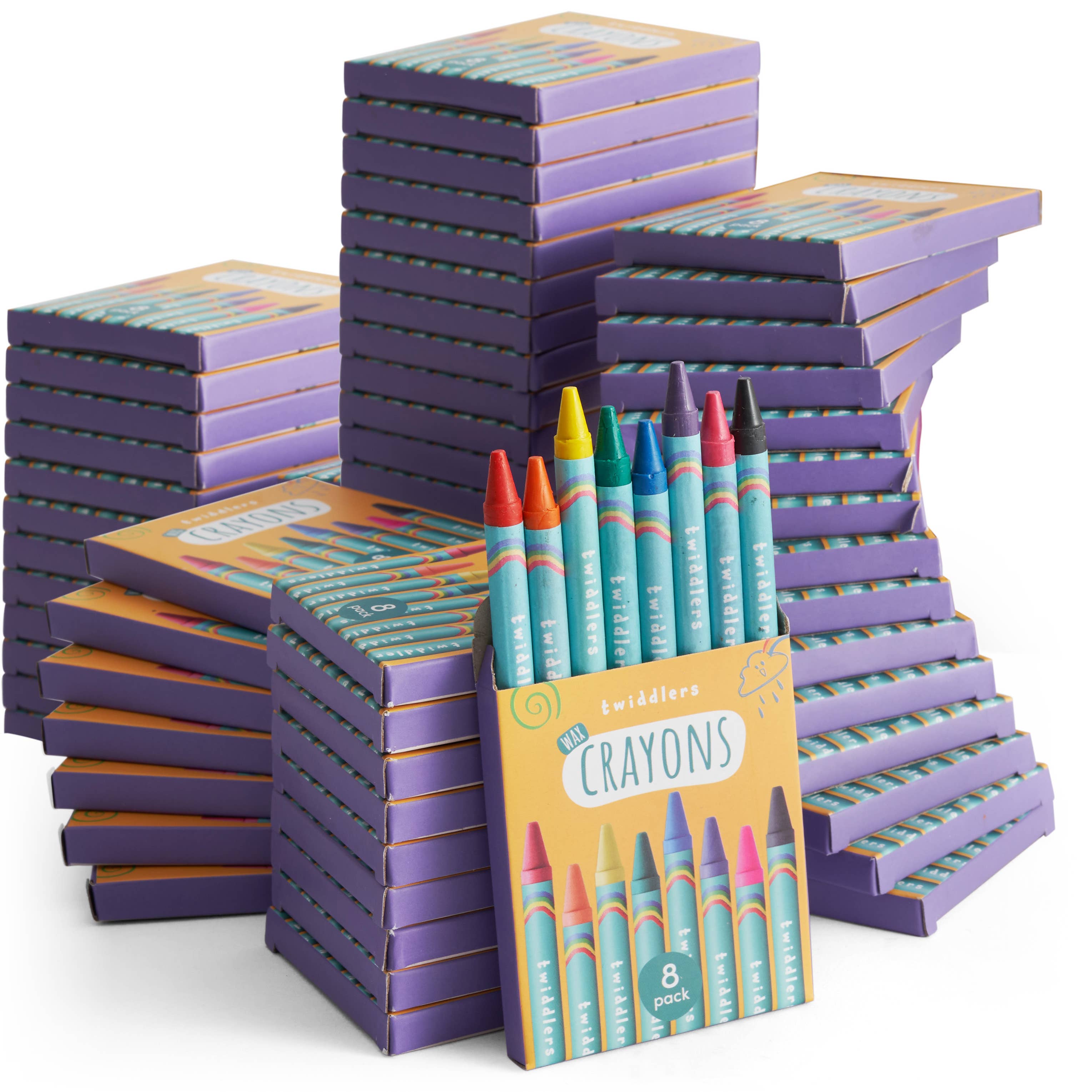 The Twiddlers - Wholesale Crayons - Kids & Baby - 50 Boxes of Wax Crayons for Kids, 8 Crayons Per Box, 400 Tot6