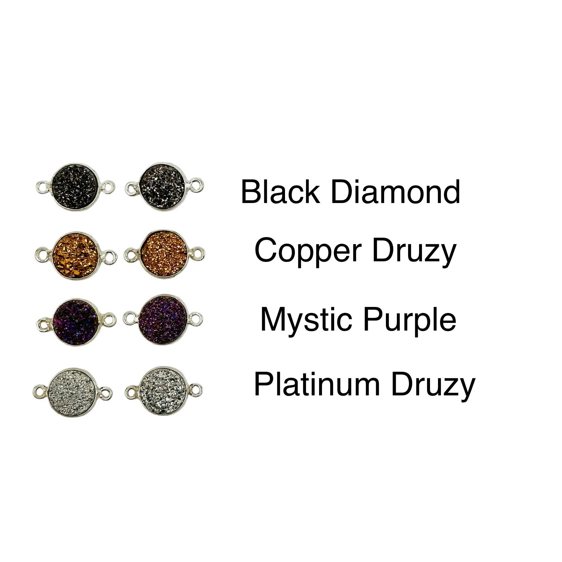 Jewelers Paradise – wholesale Individual charm/pendant – Gemstone Round Bezel Crystal Charm Connector - 10mm - 1