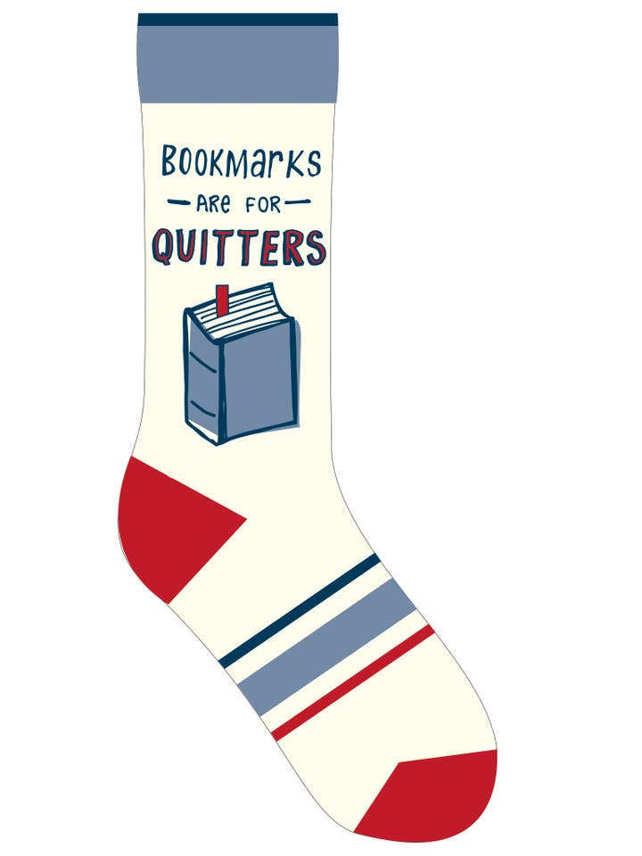 Gibbs Smith - Wholesale Socks - Unisex - Bookmarks Are for Quitters Socks Prepack (6)