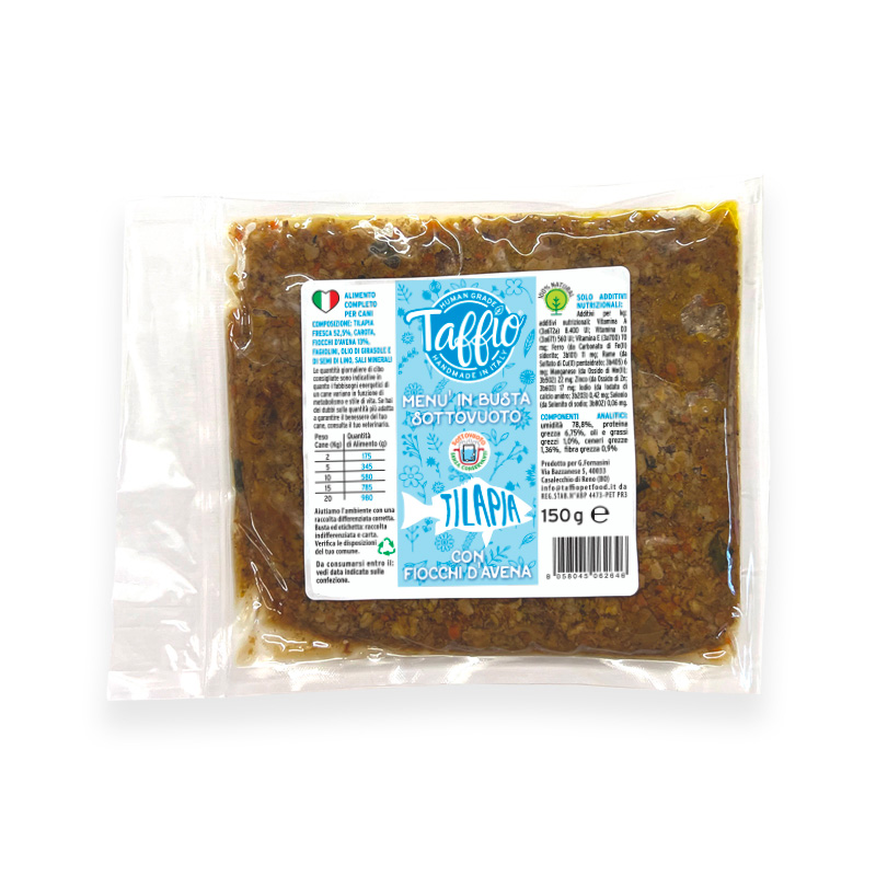 TAFFIO PET FOOD - Wholesale Voer - Hond - Vacuum verpakte Tilapia 150g0